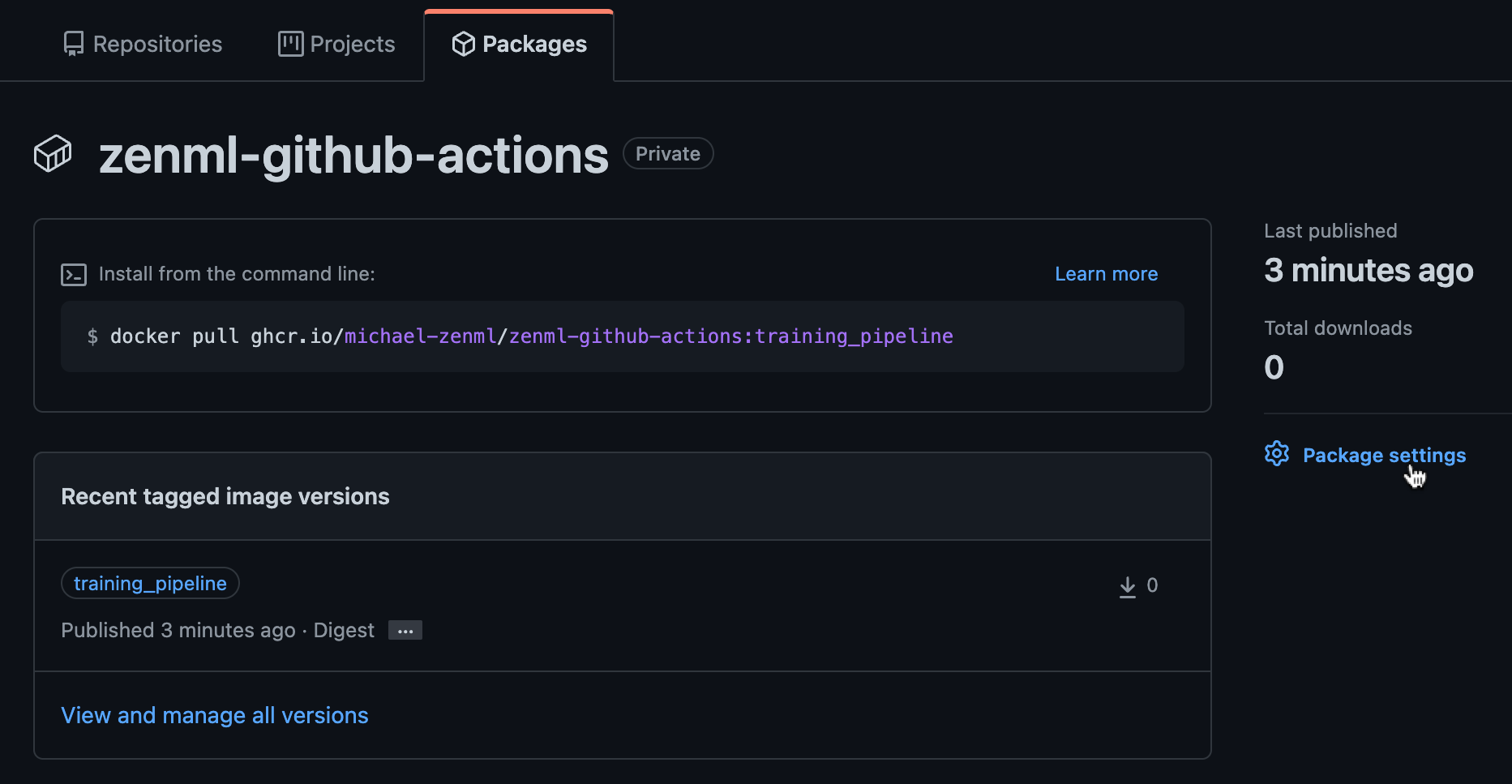 Package permissions step 1