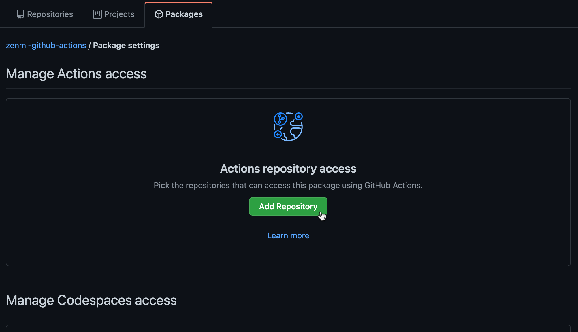 Package permissions step 2