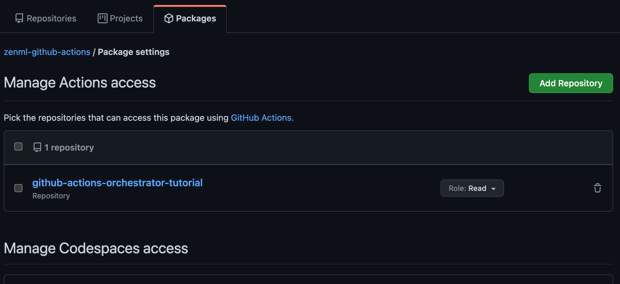 Package permissions step 3